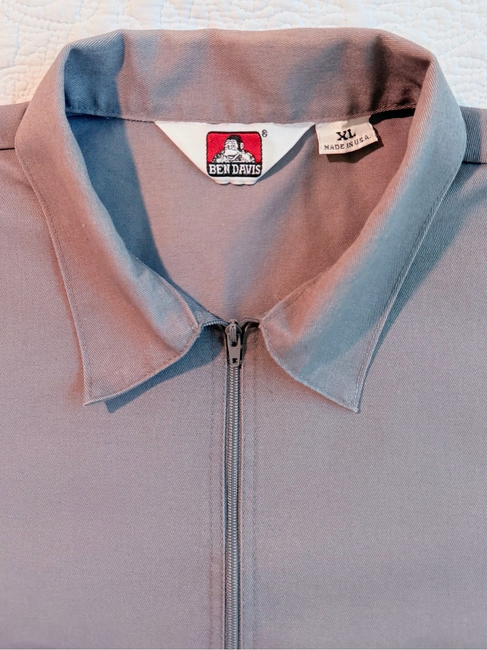 Vintage Ben Davis | Half Zip Work Shirt | Grey | Size XL | Made In USA Heritage